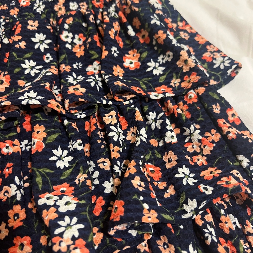 Michael Kors Black and Orange Tiered Skater Mini Skirt - Picture 2 of 3